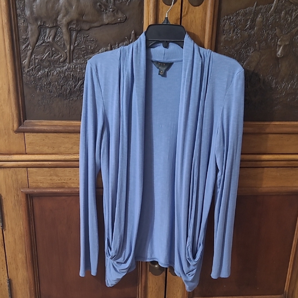 Women's Blue Open Front Cardigan